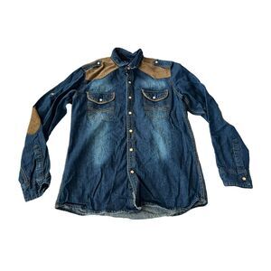 Scotch & Soda Snap Button Up Denim Long Sleeve Shirt Jacket